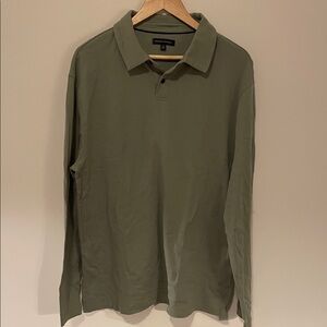 Banana Republic Men's Sage Green Polo Shirt